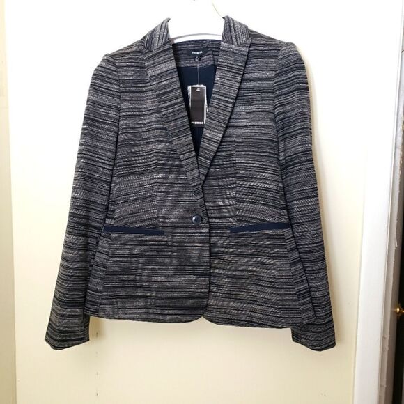 PREMISE NAVY & GRAY BLAZER JACKET NWT SIZE 8 - Picture 1 of 8